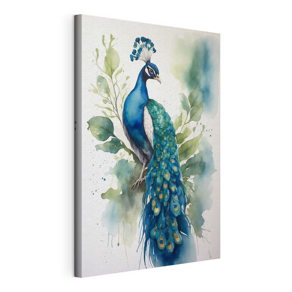 A watercolor of a peacock A watercolor of a peacock
