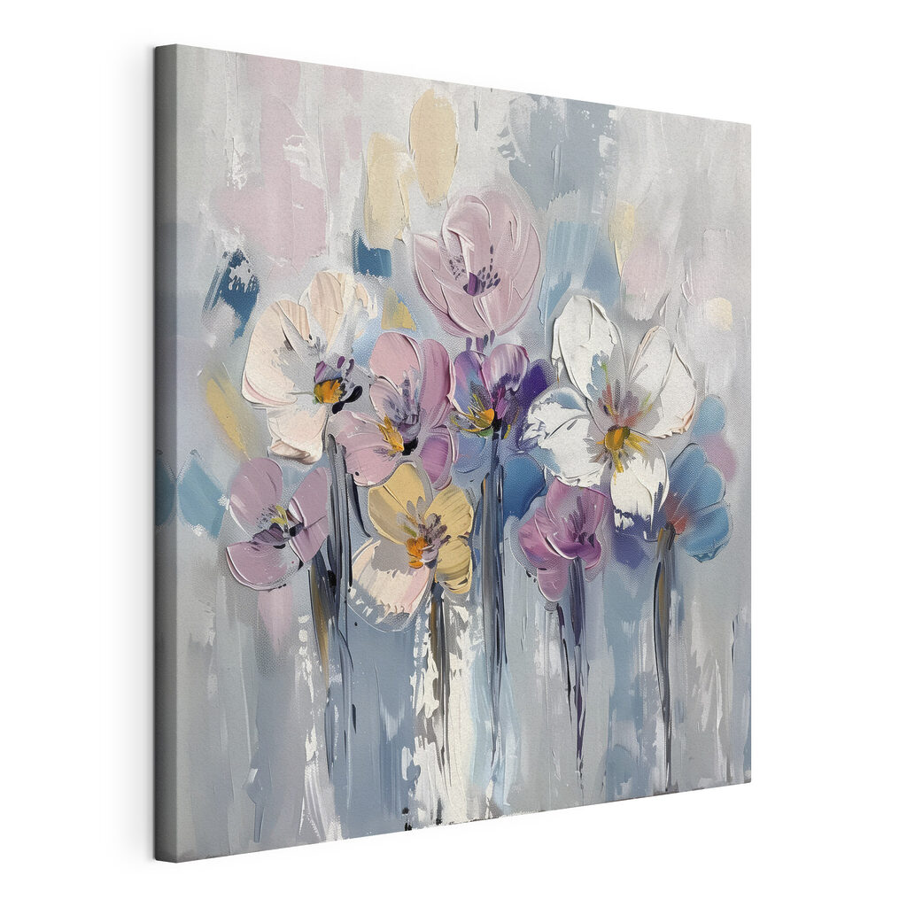 A painting of flowers on a white background A painting of flowers on a white background