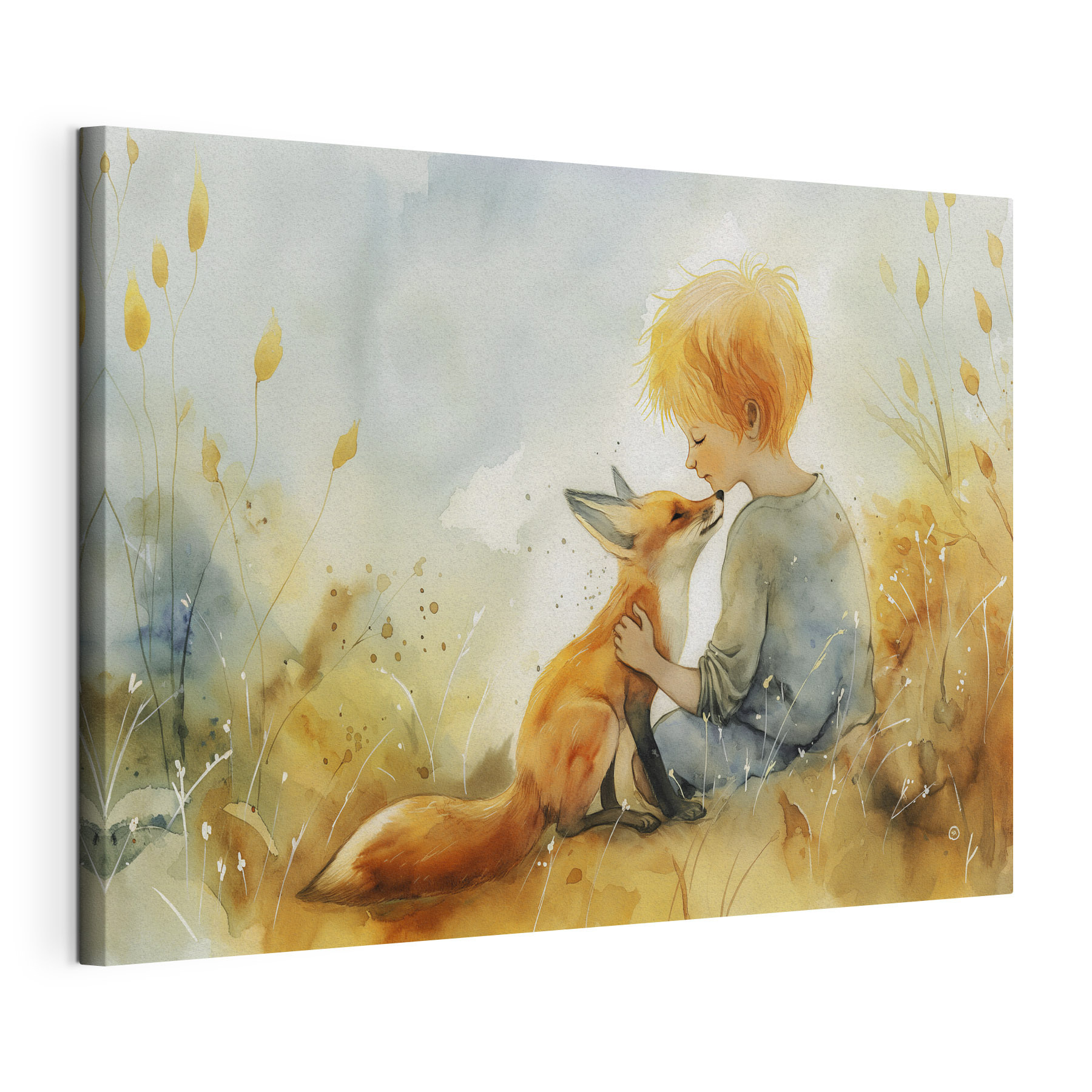A child hugging a fox