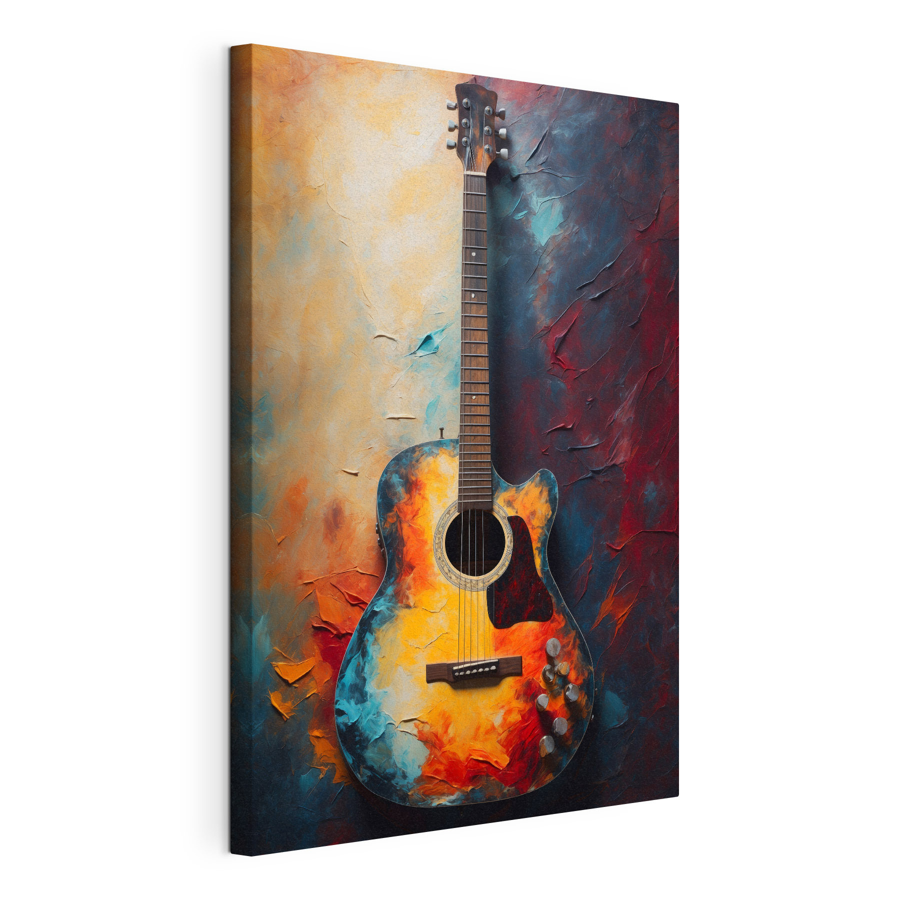 Vibrant colors enhance acoustic guitar
