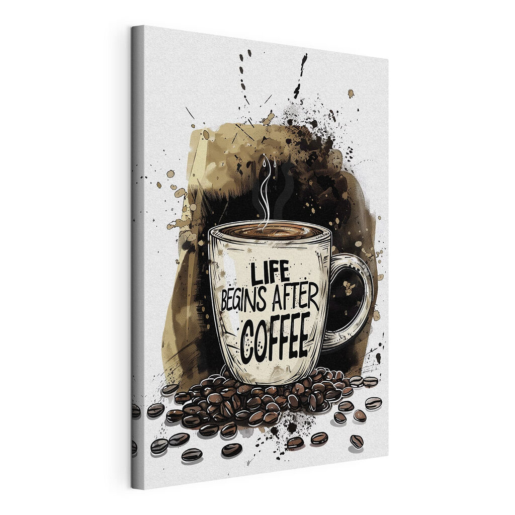 Coffee mug with a steamy liquid in it