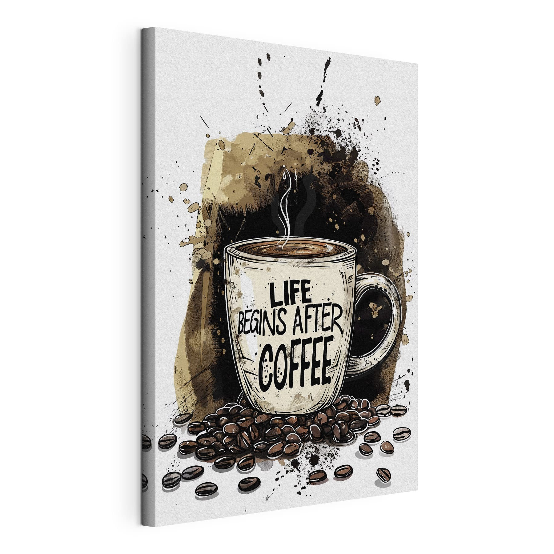 Coffee mug with a steamy liquid in it