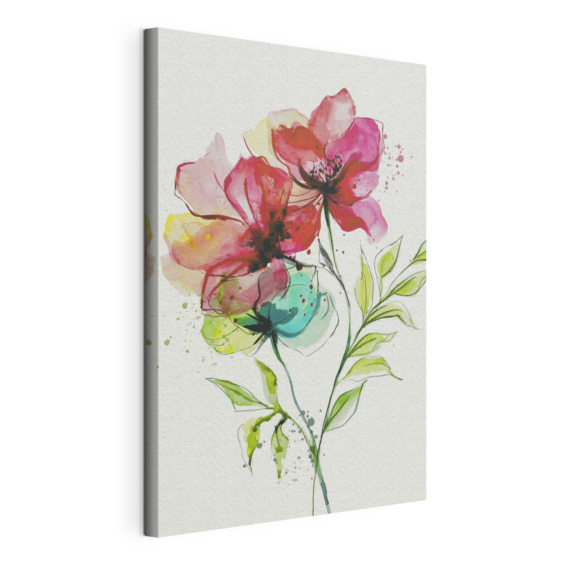 Painting of flowers and leaves