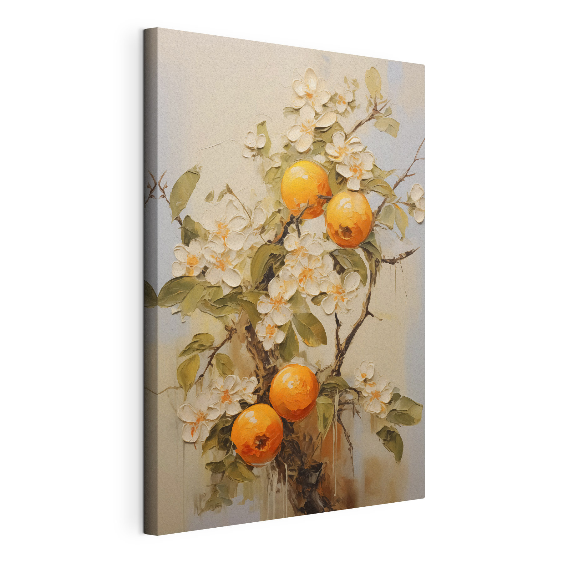Painting of oranges and flowers Painting of oranges and flowers