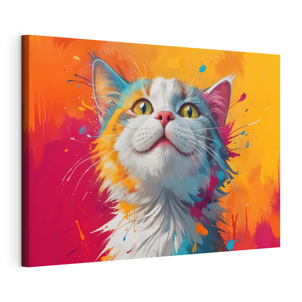 Cat with colorful paint splashes Cat with colorful paint splashes