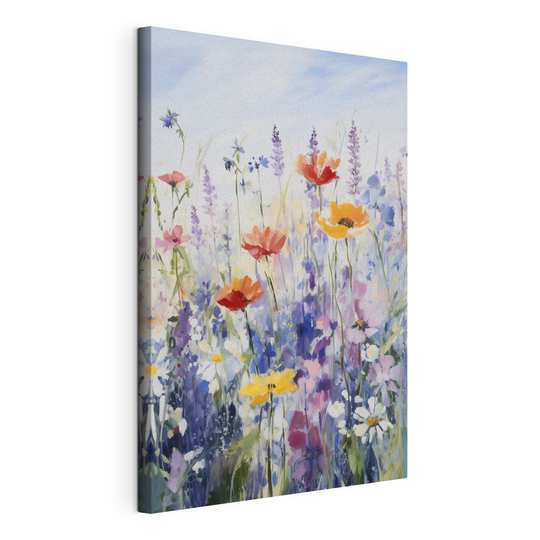 Painting of flowers in a field Painting of flowers in a field
