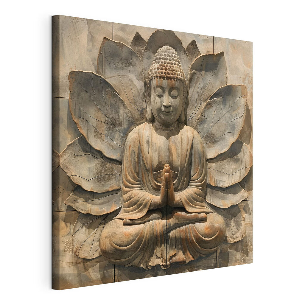 Stone statue of a person sitting in a lotus pose Stone statue of a person sitting in a lotus pose