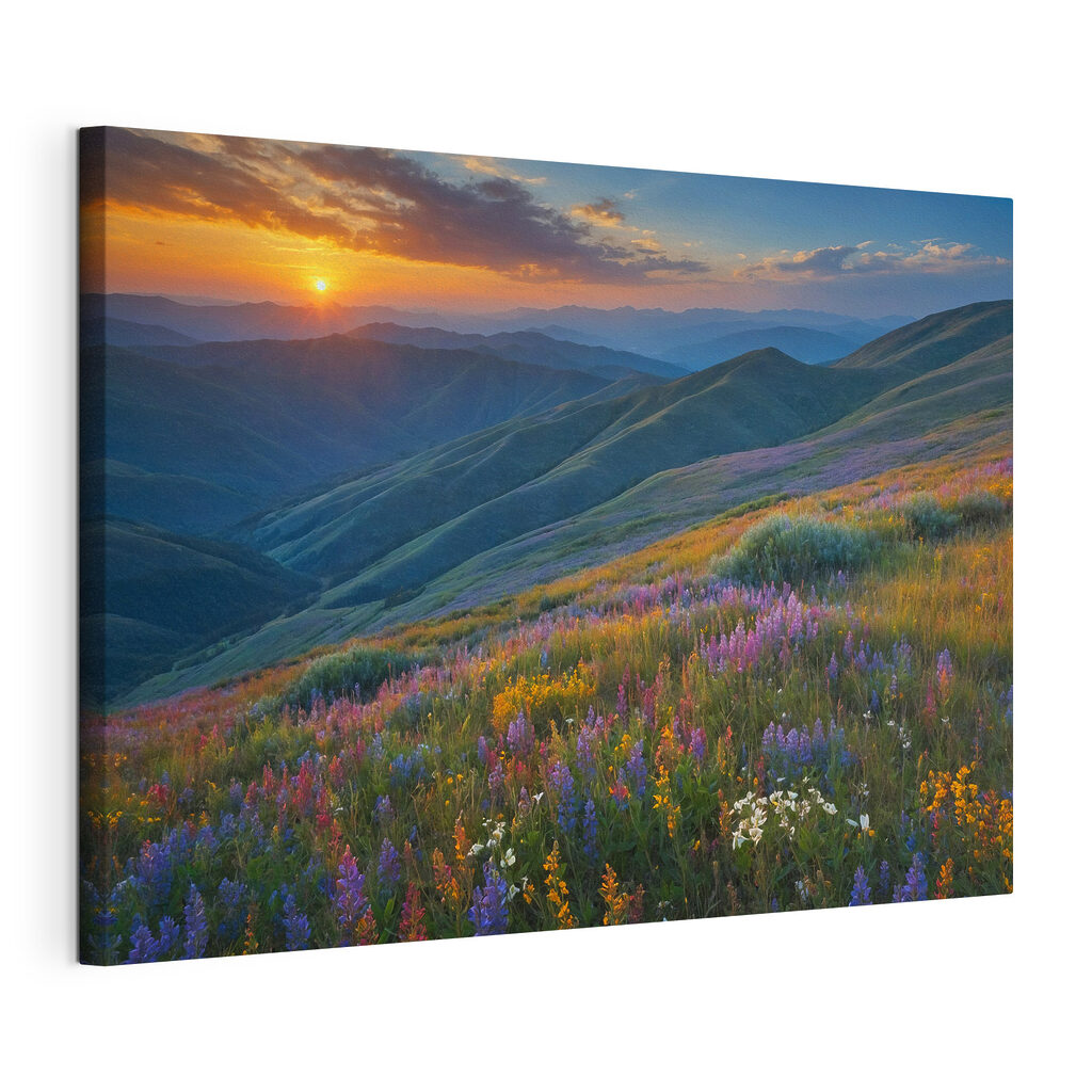 Field of flowers on a mountain Field of flowers on a mountain