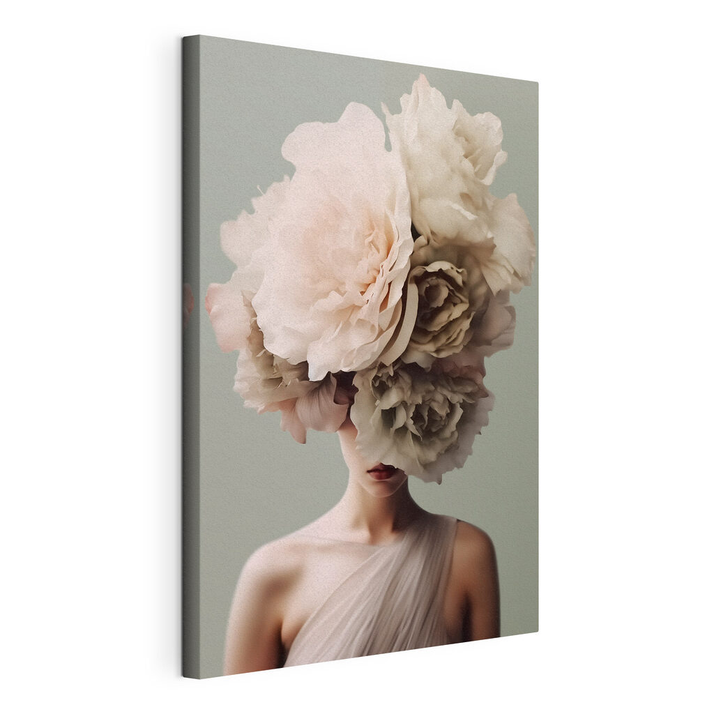 Woman with flowers on her head
