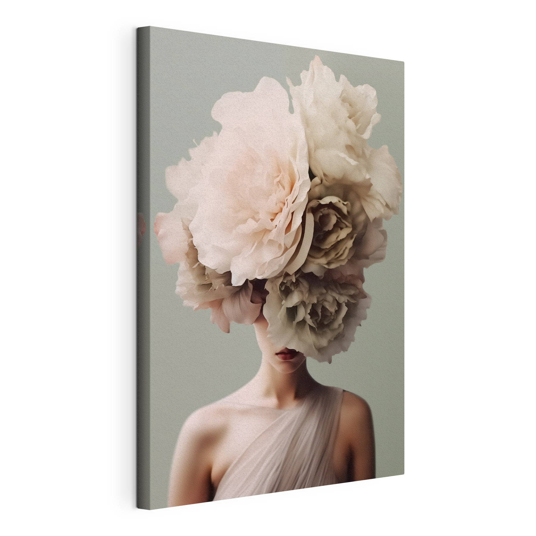 Woman with flowers on her head