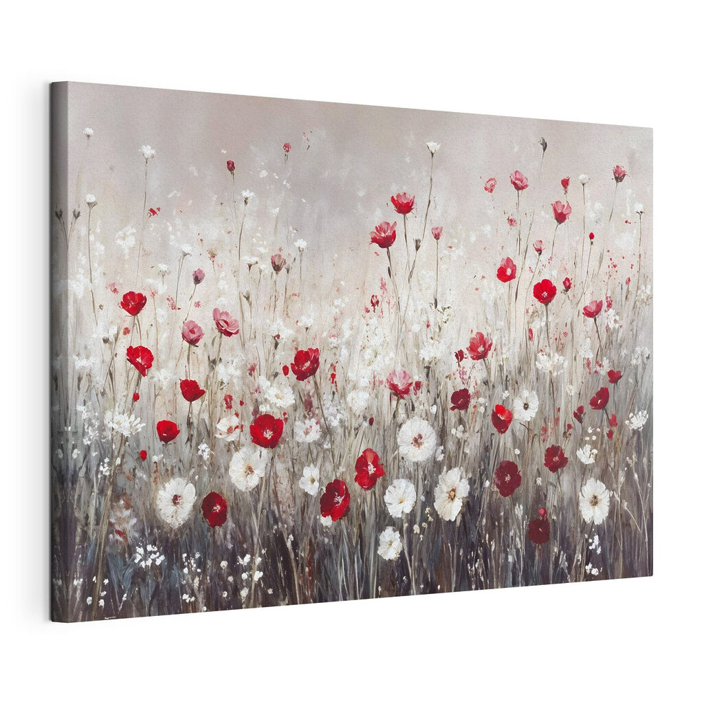 Painting of red and white flowers Painting of red and white flowers