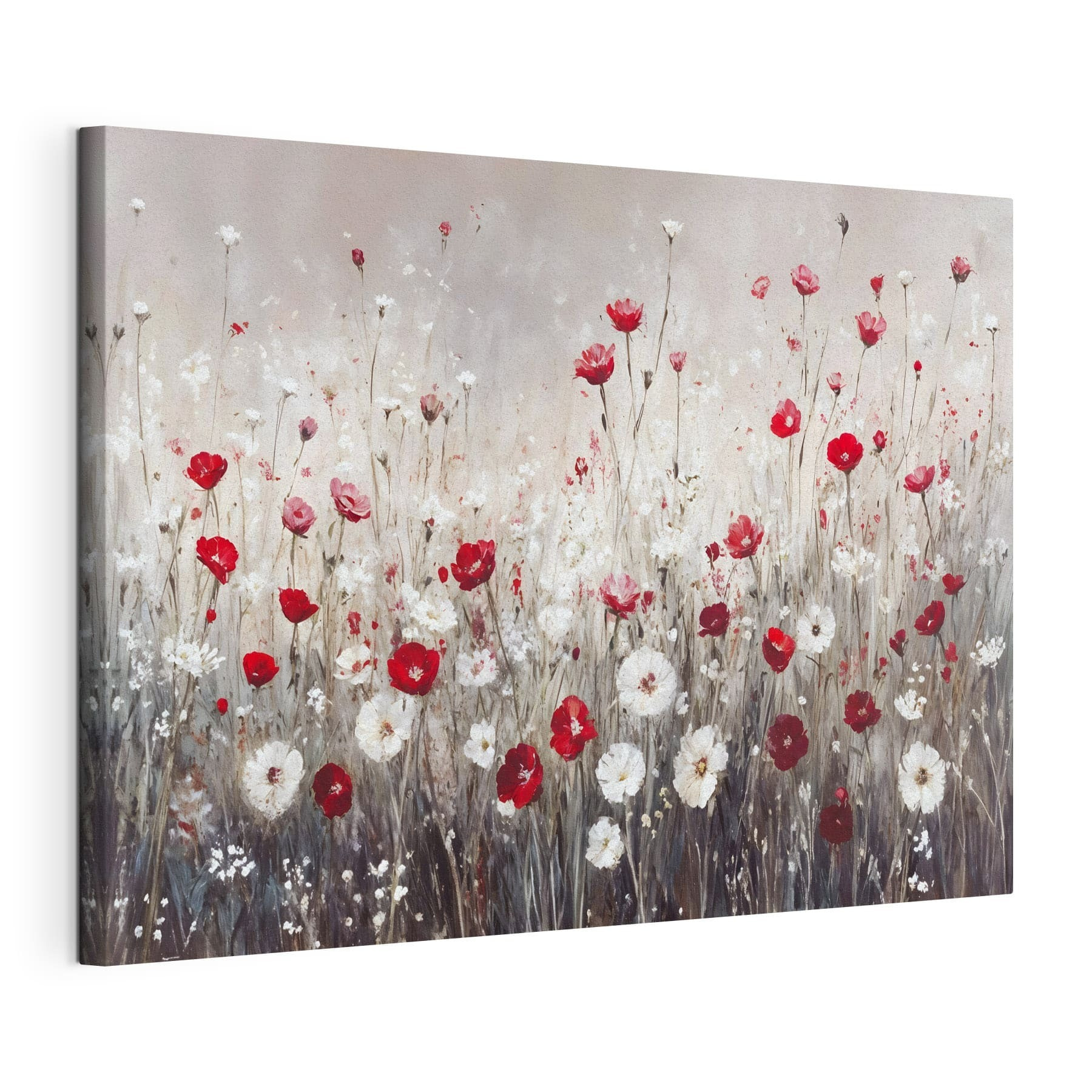 Painting of red and white flowers Painting of red and white flowers