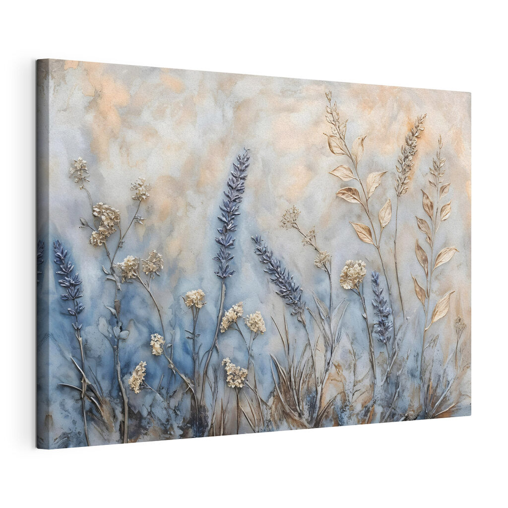 Painting of flowers and leaves