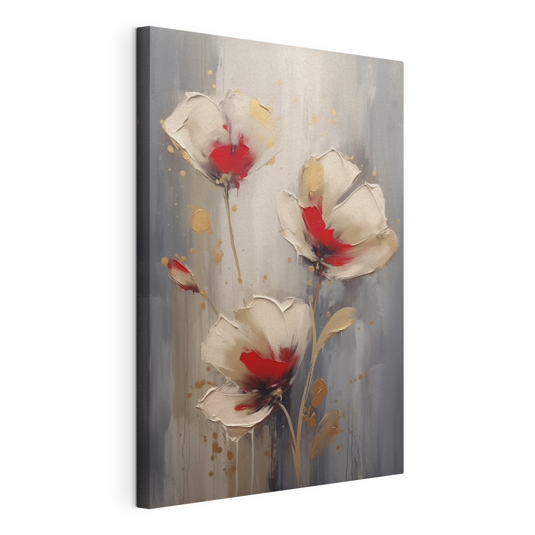 Painting of flowers on a grey background Painting of flowers on a grey background