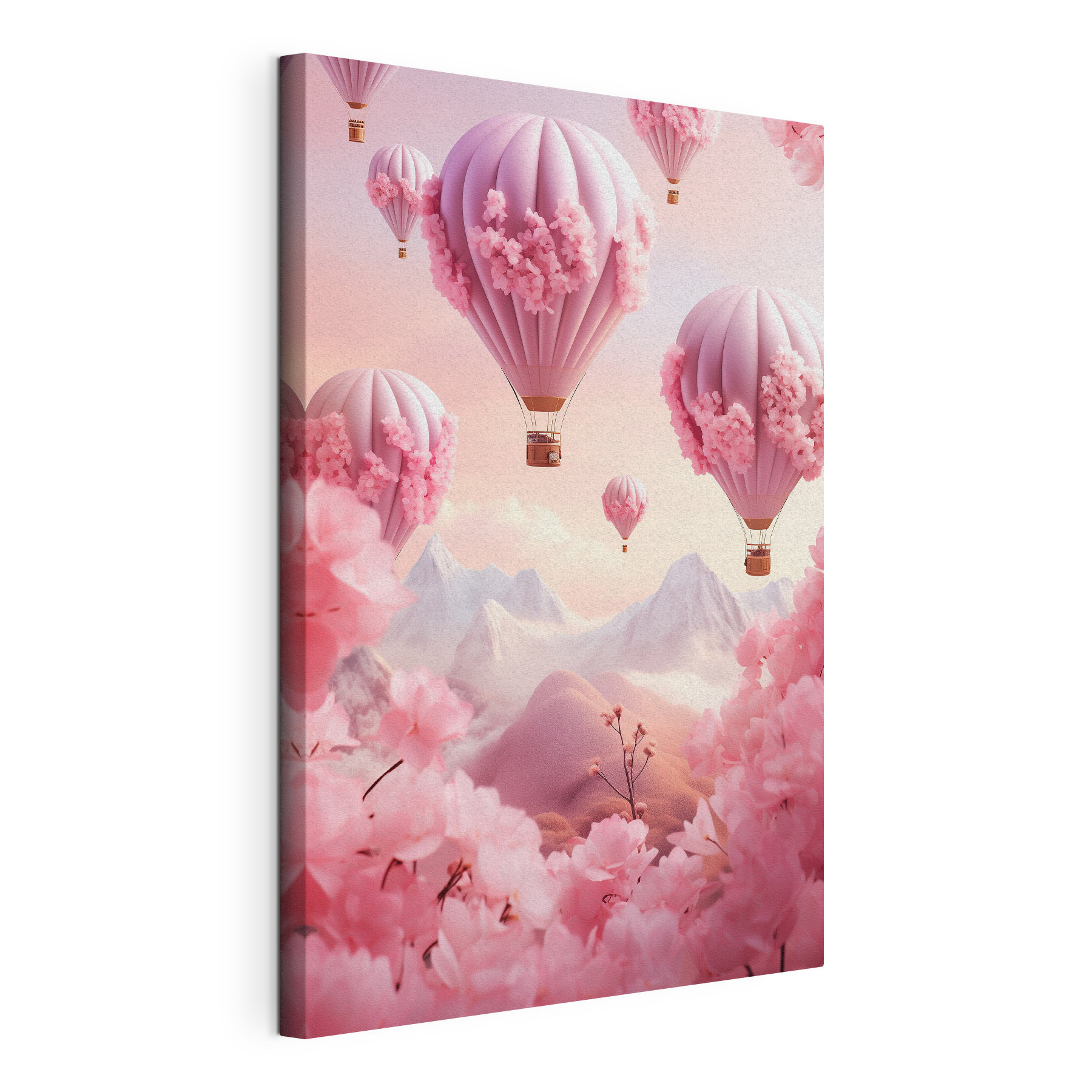 Hot air balloons with cherry blossoms Hot air balloons with cherry blossoms