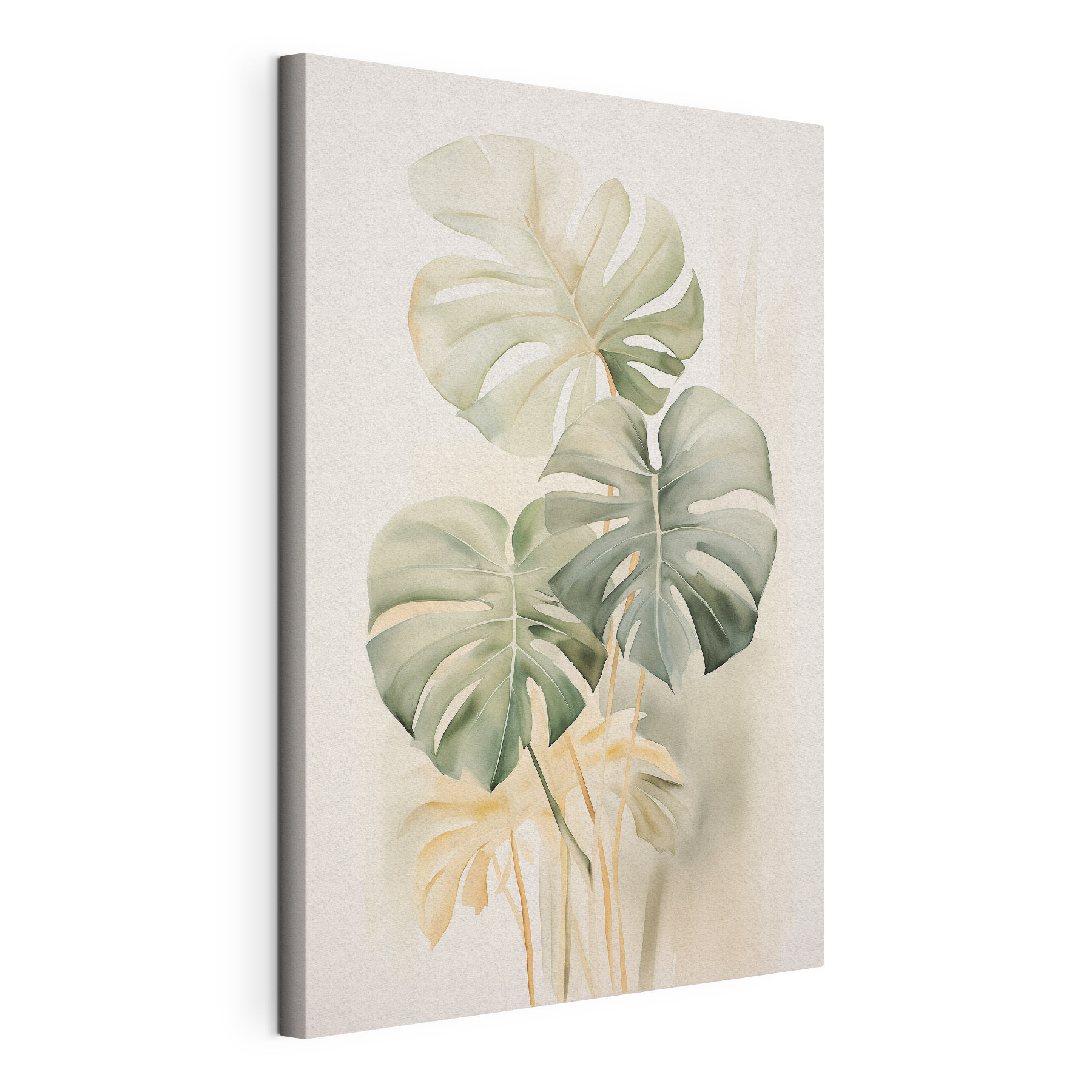 Painting of leaves on a white background Painting of leaves on a white background