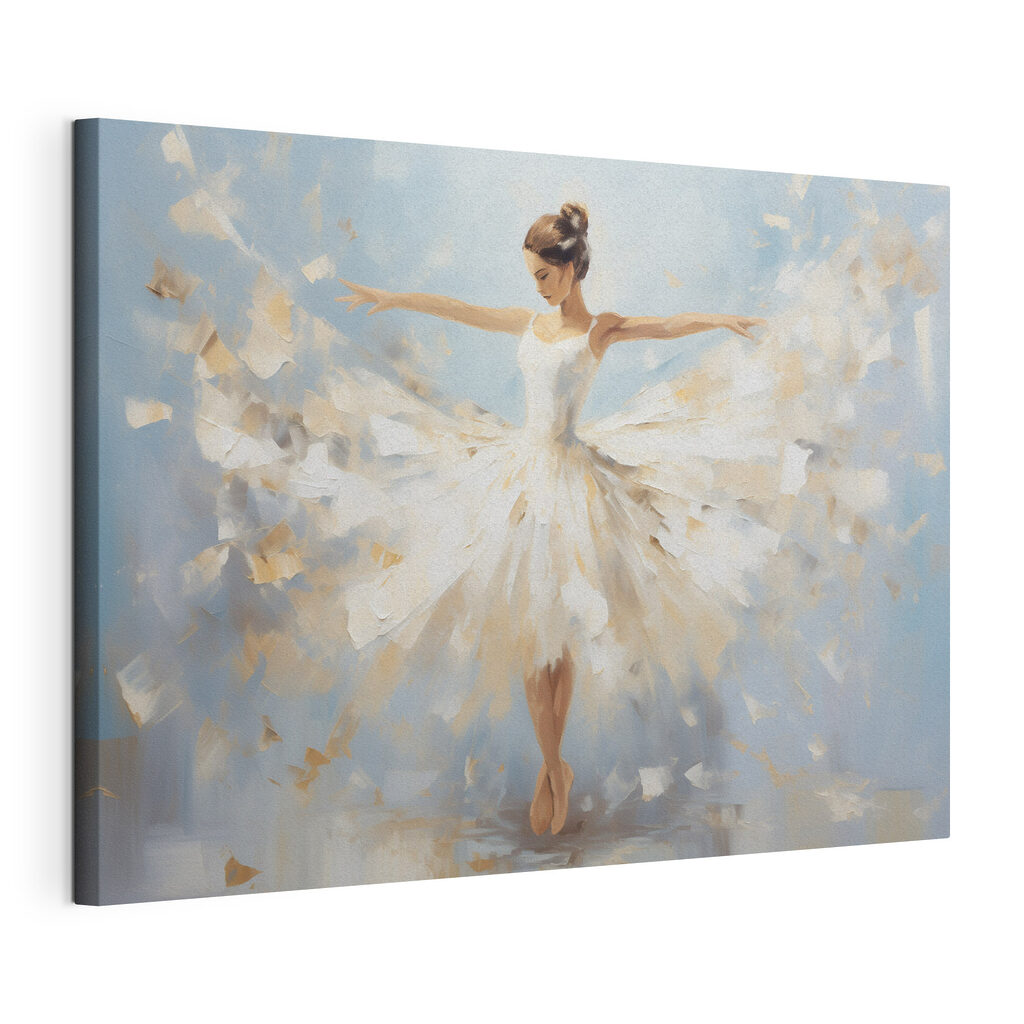 Painting of a woman in a white dress