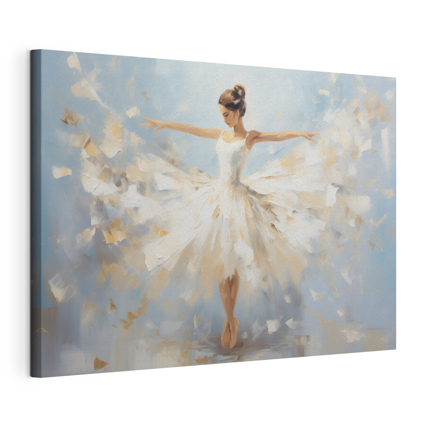 Painting of a woman in a white dress