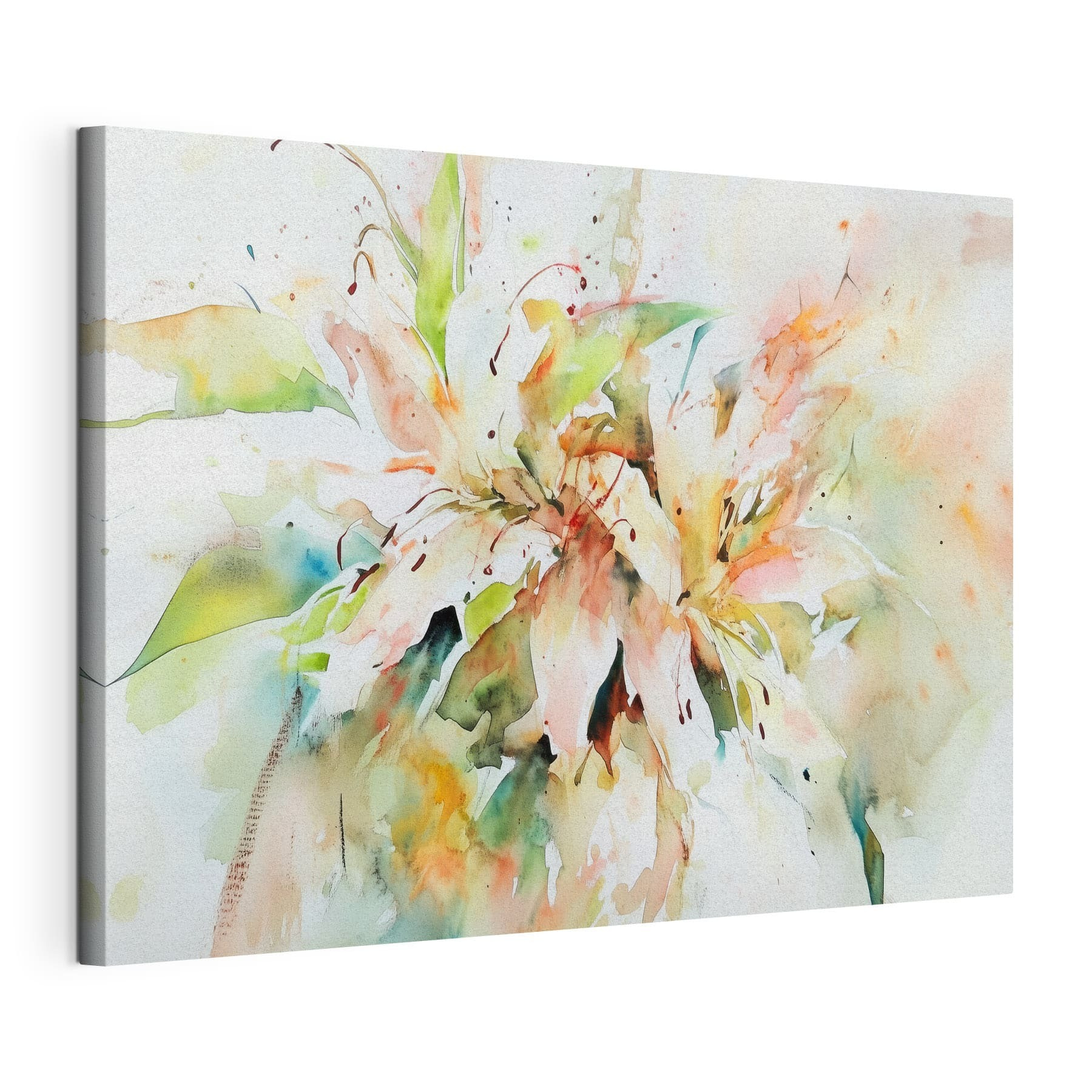 Painting of flowers on a white surface