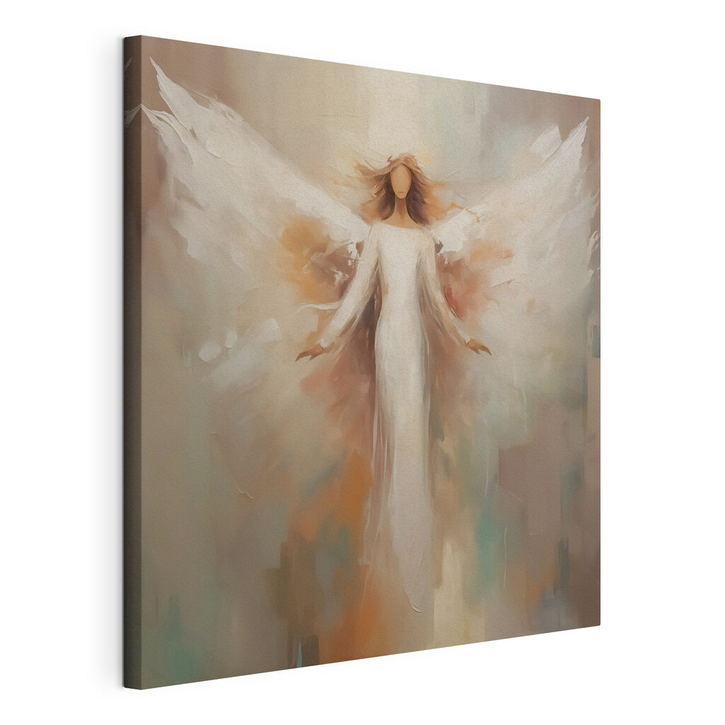 Painting of a woman with wings