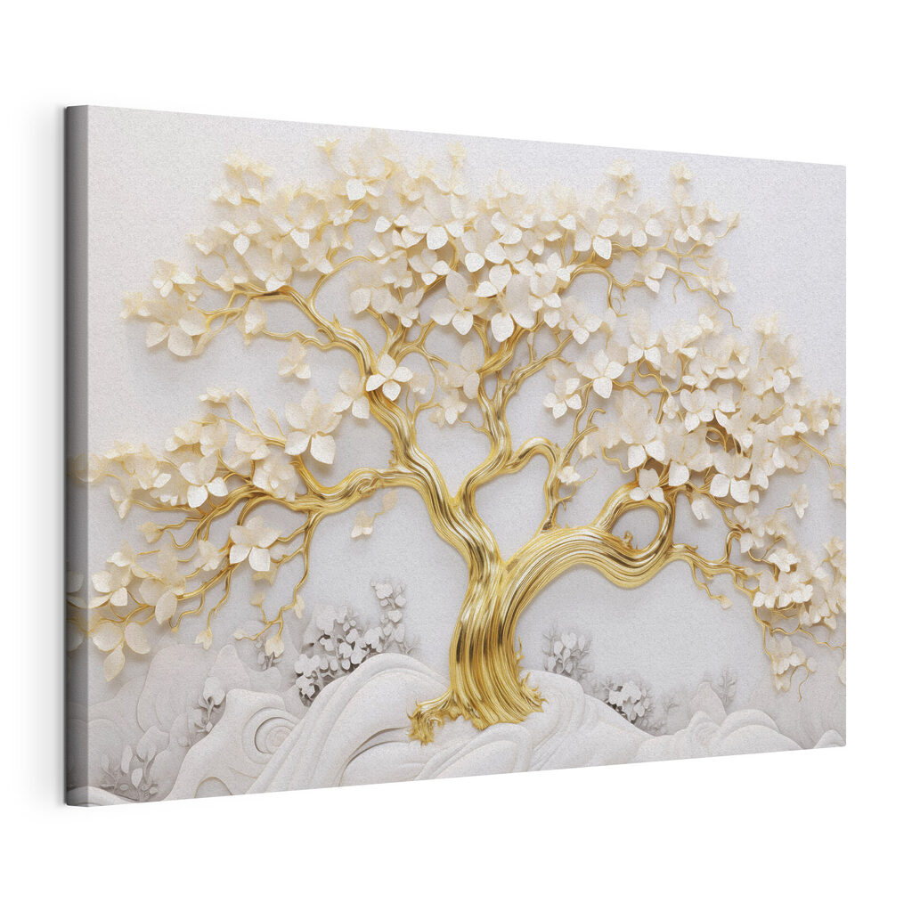 Tree with white leaves and flowers Tree with white leaves and flowers