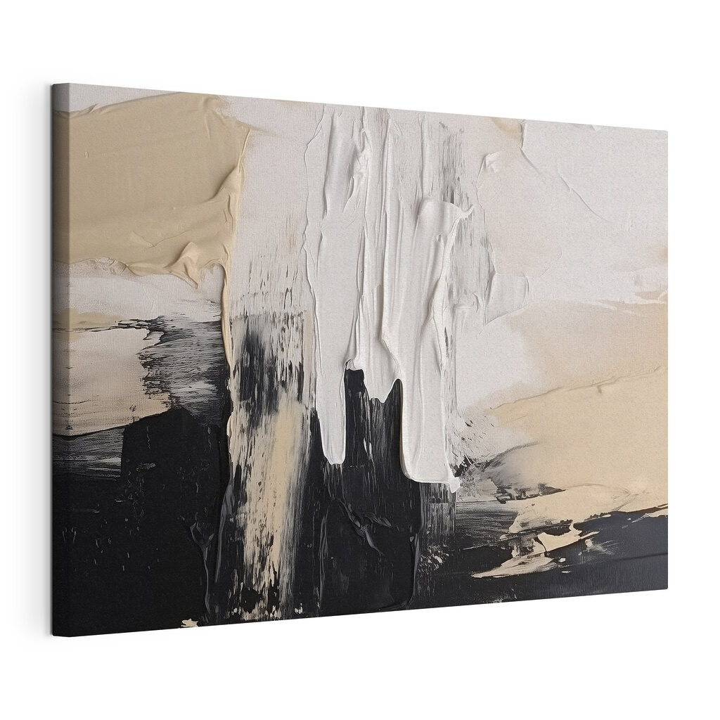 White and black paint on a white surface White and black paint on a white surface