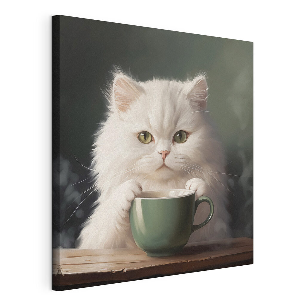 Cat holding a cup Cat holding a cup