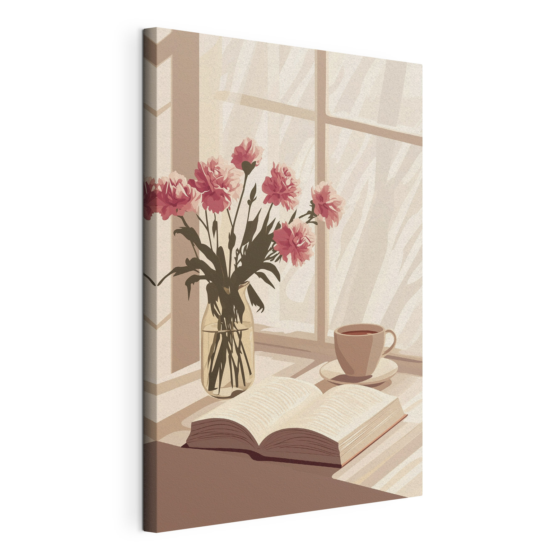 Book and a vase of flowers Book and a vase of flowers