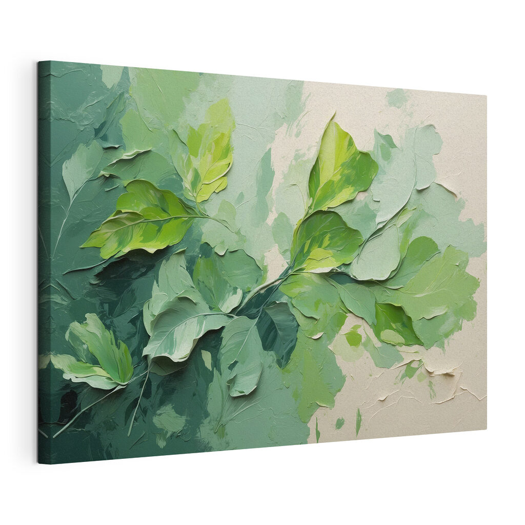 Painting of leaves on a wall Painting of leaves on a wall