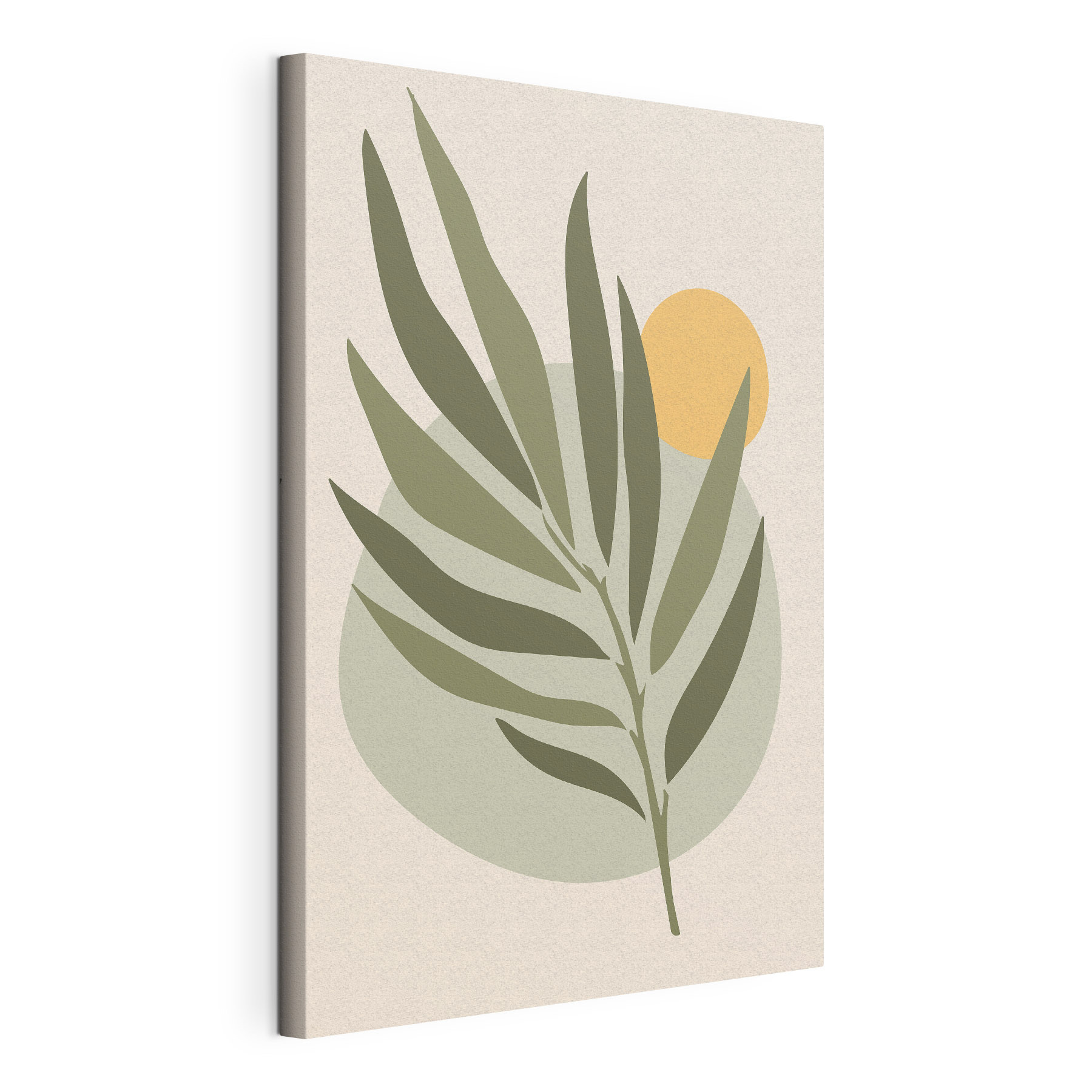 A green leaf with a yellow circle A green leaf with a yellow circle