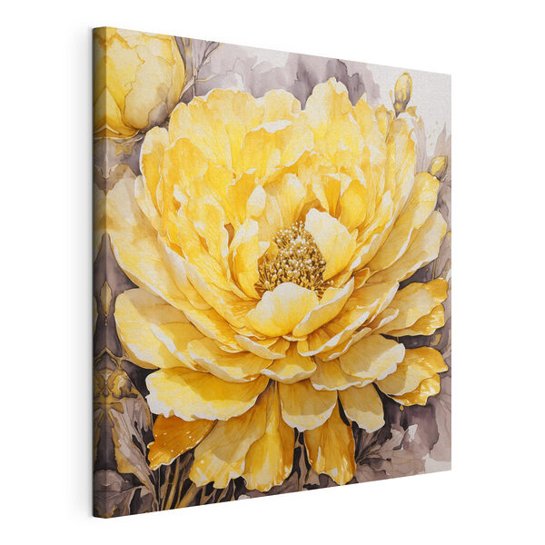A painting of a yellow flower A painting of a yellow flower