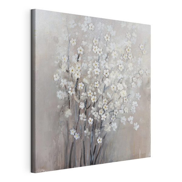 A painting of white flowers A painting of white flowers