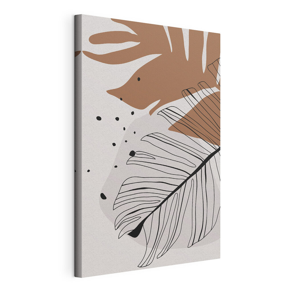 Tropical leaves in abstract design