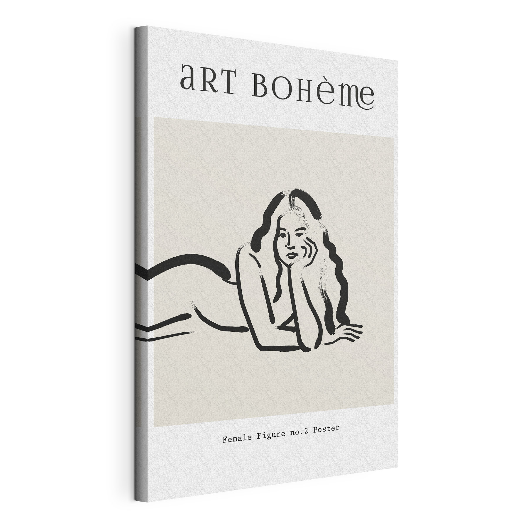A drawing of a woman lying on her stomach