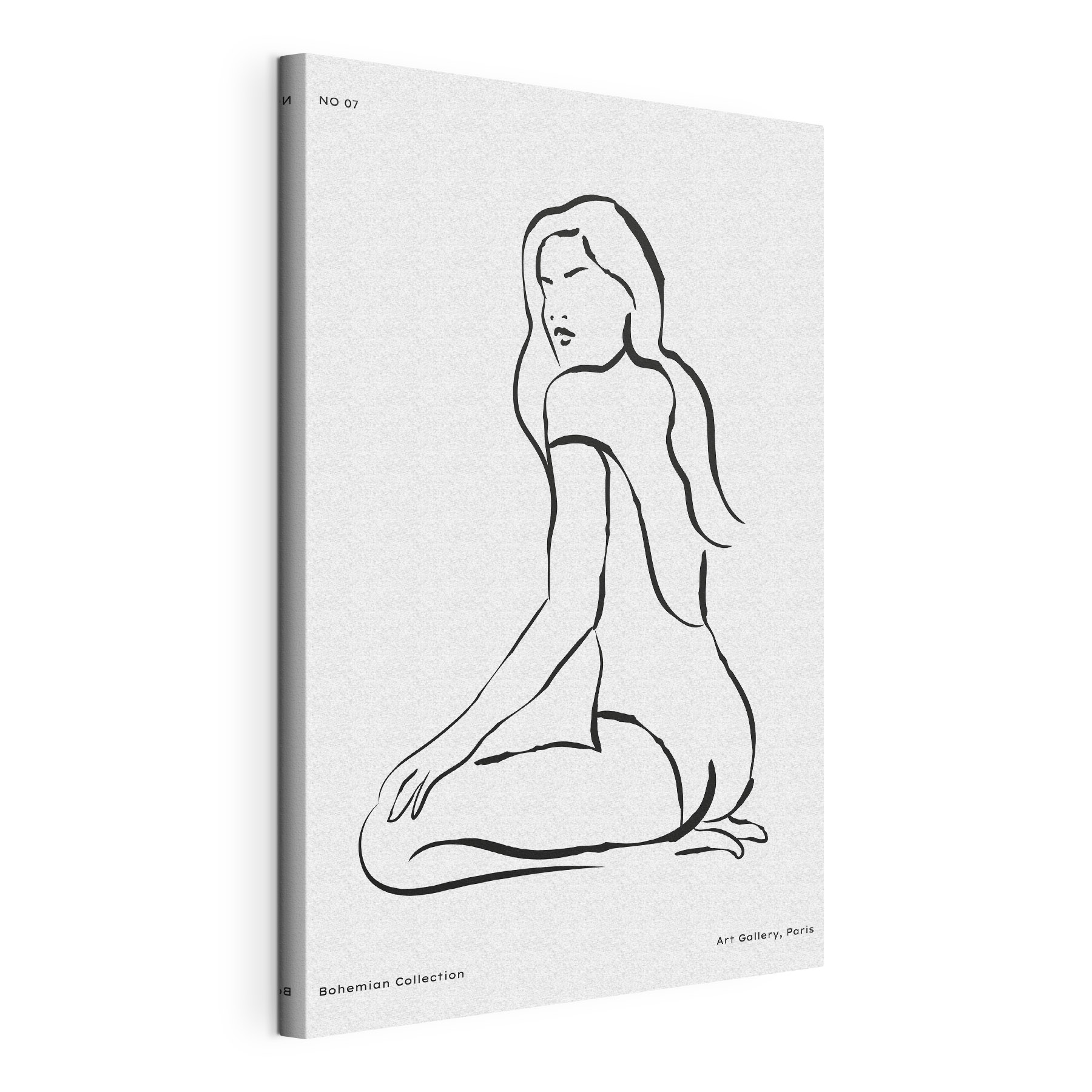 A drawing of a woman sitting