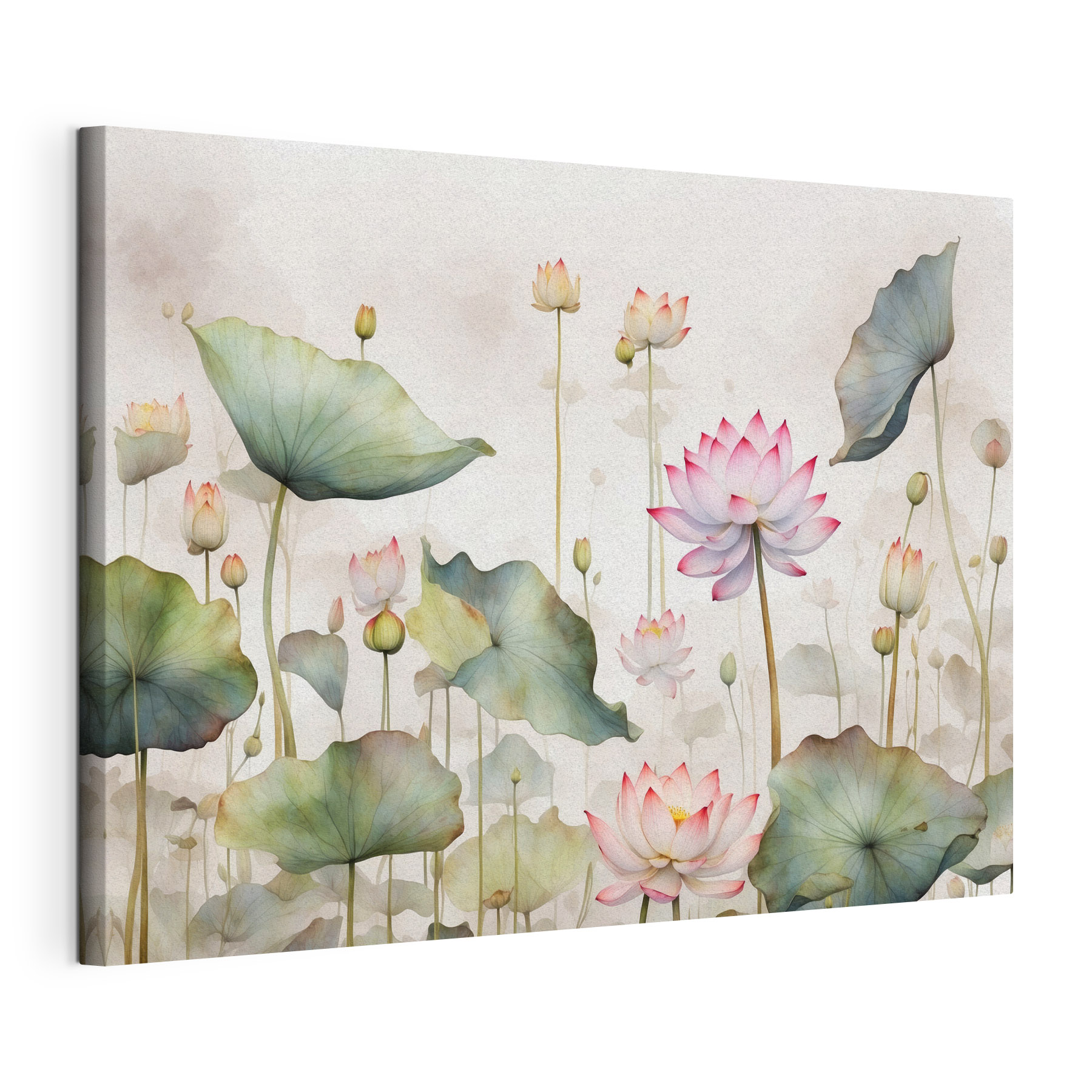 A painting of flowers and leaves