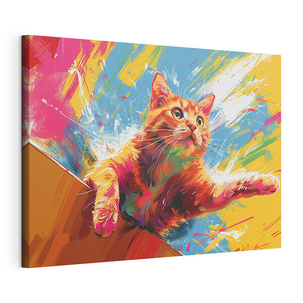 A cat with its paw out