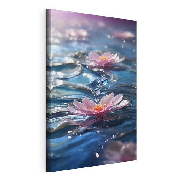 A flower floating in water