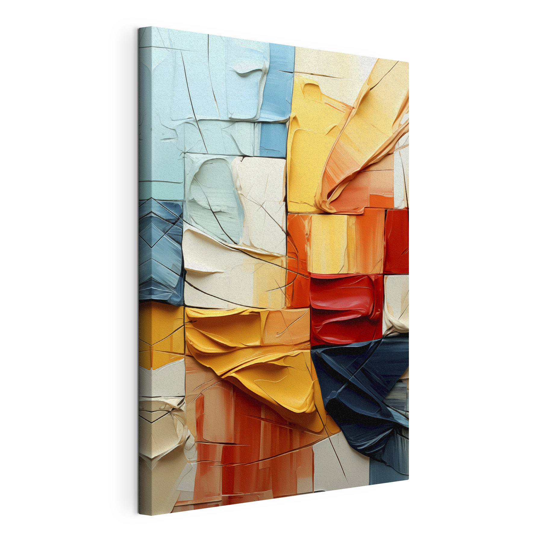 Colorful abstract composition with dynamic layers