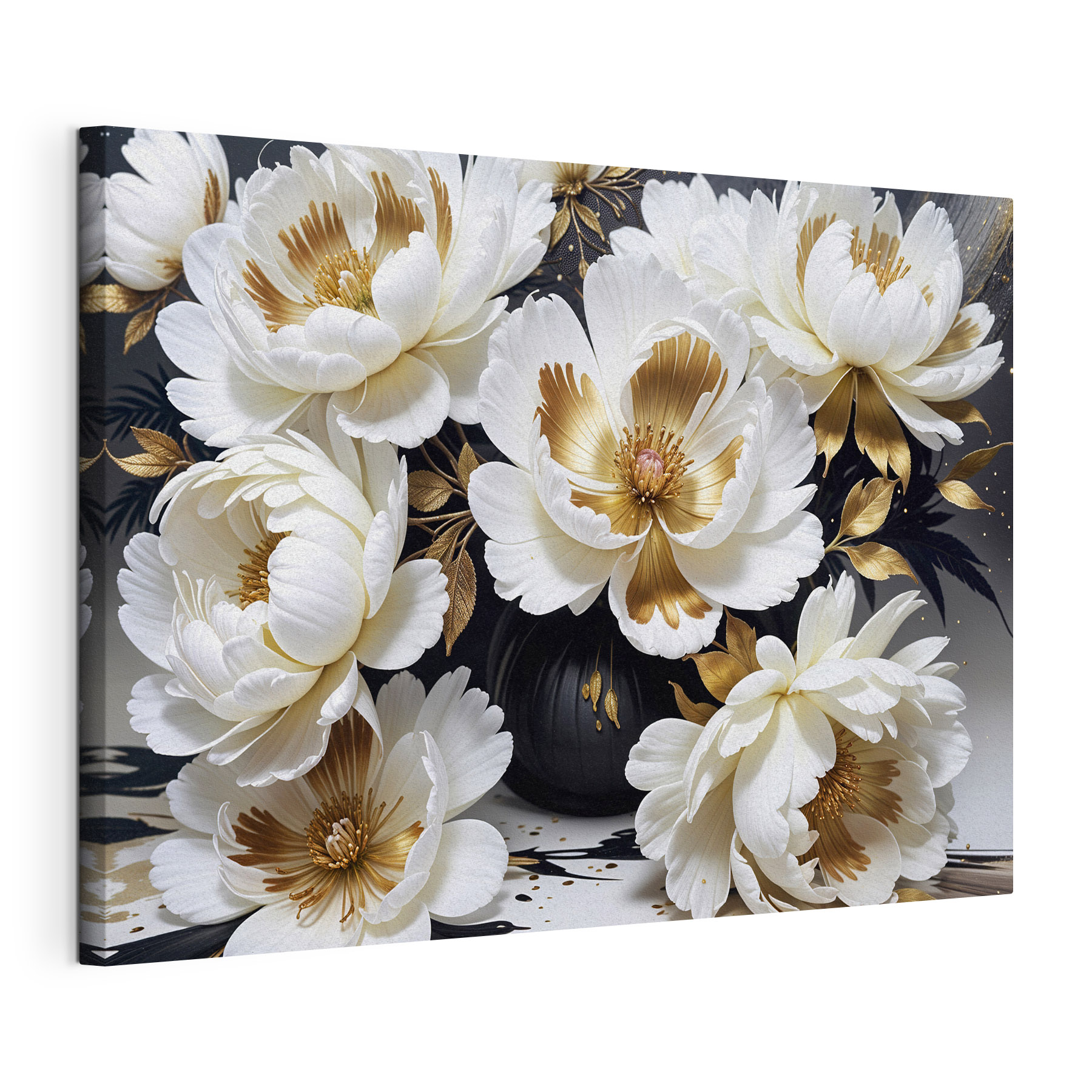 Elegant blooms in a dark vase