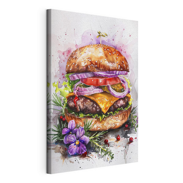 Akvarel hamburgeru Obraz Akvarel hamburgeru