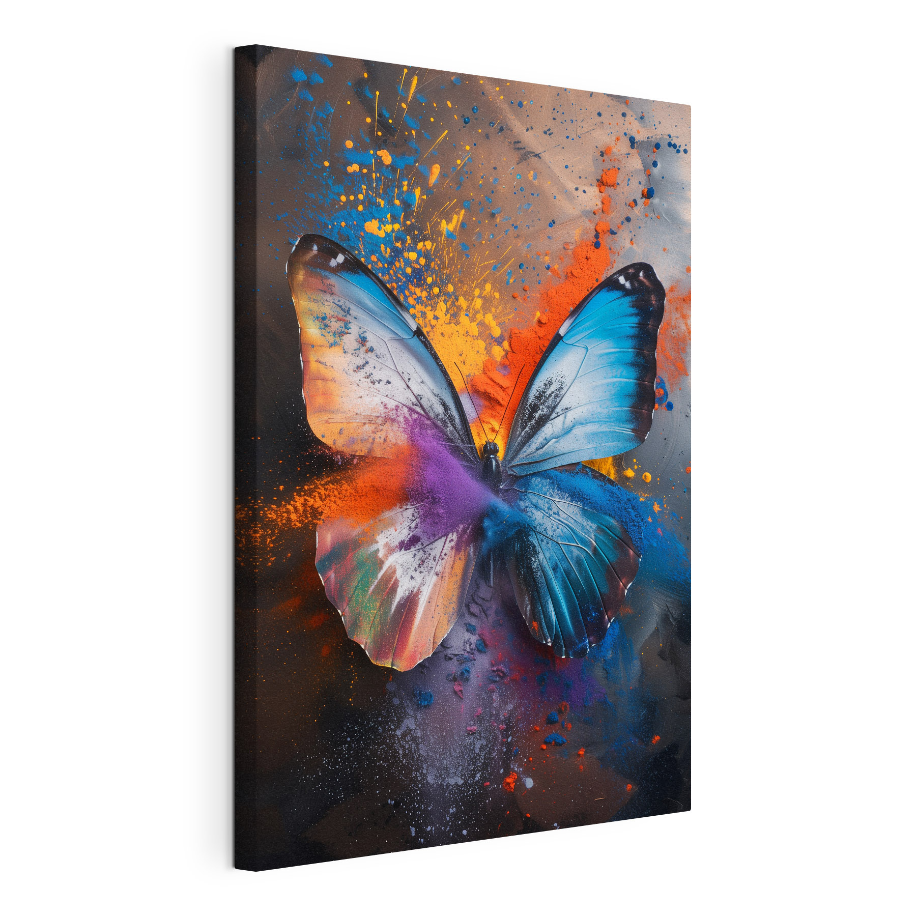 Butterfly with colorful powder