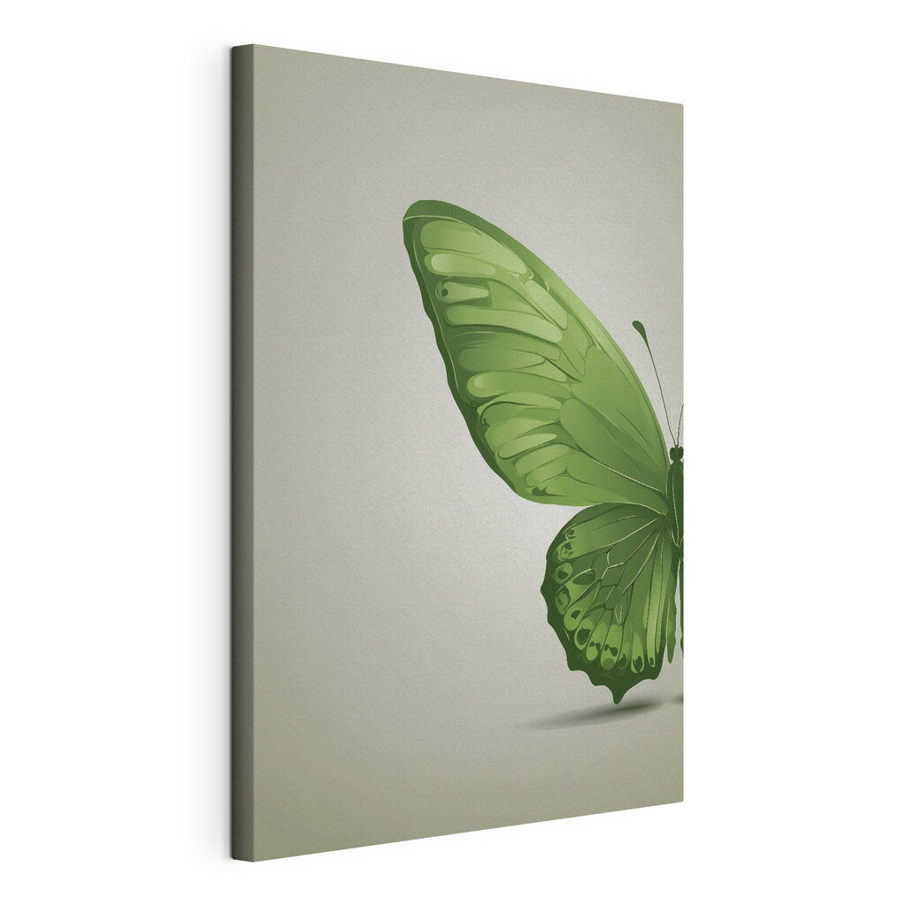 Green butterfly with wings