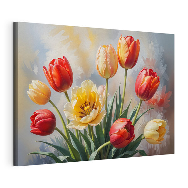 Skupina tulipánov vo váze Obraz Skupina tulipánov vo váze