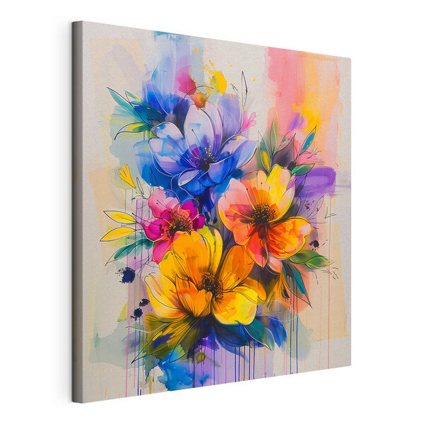 Painting of flowers on a white background