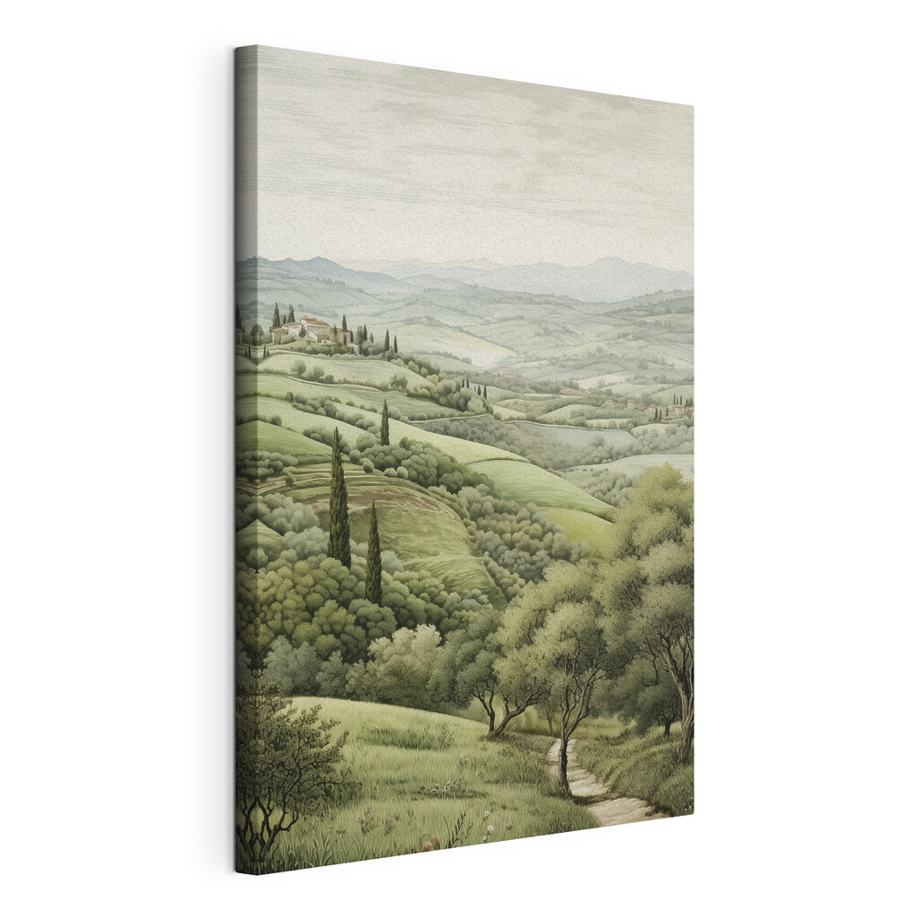 Landscape with trees and a house