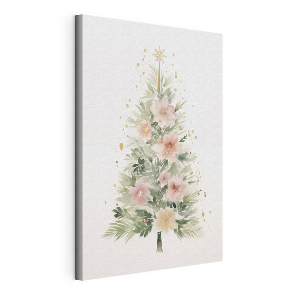 Watercolor painting of a christmas tree