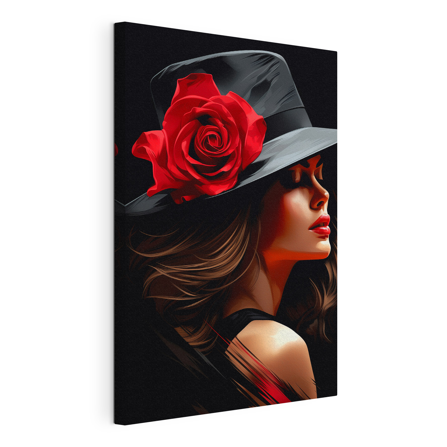 Woman with a rose in her hat