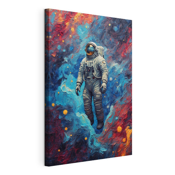 Astronaut vo vesmíre s farebným pozadím Obraz Astronaut vo vesmíre s farebným pozadím