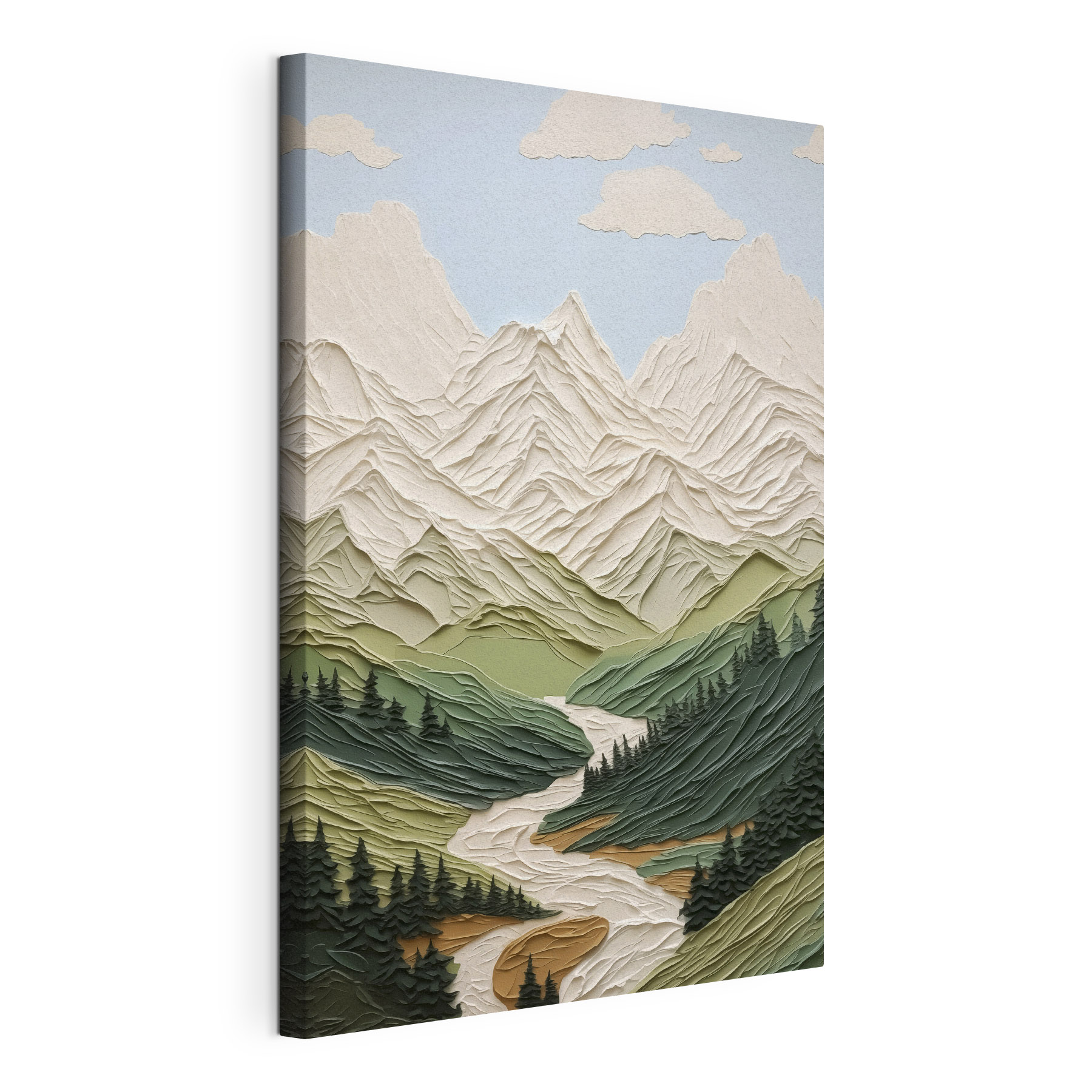 Paper cut out of a mountain